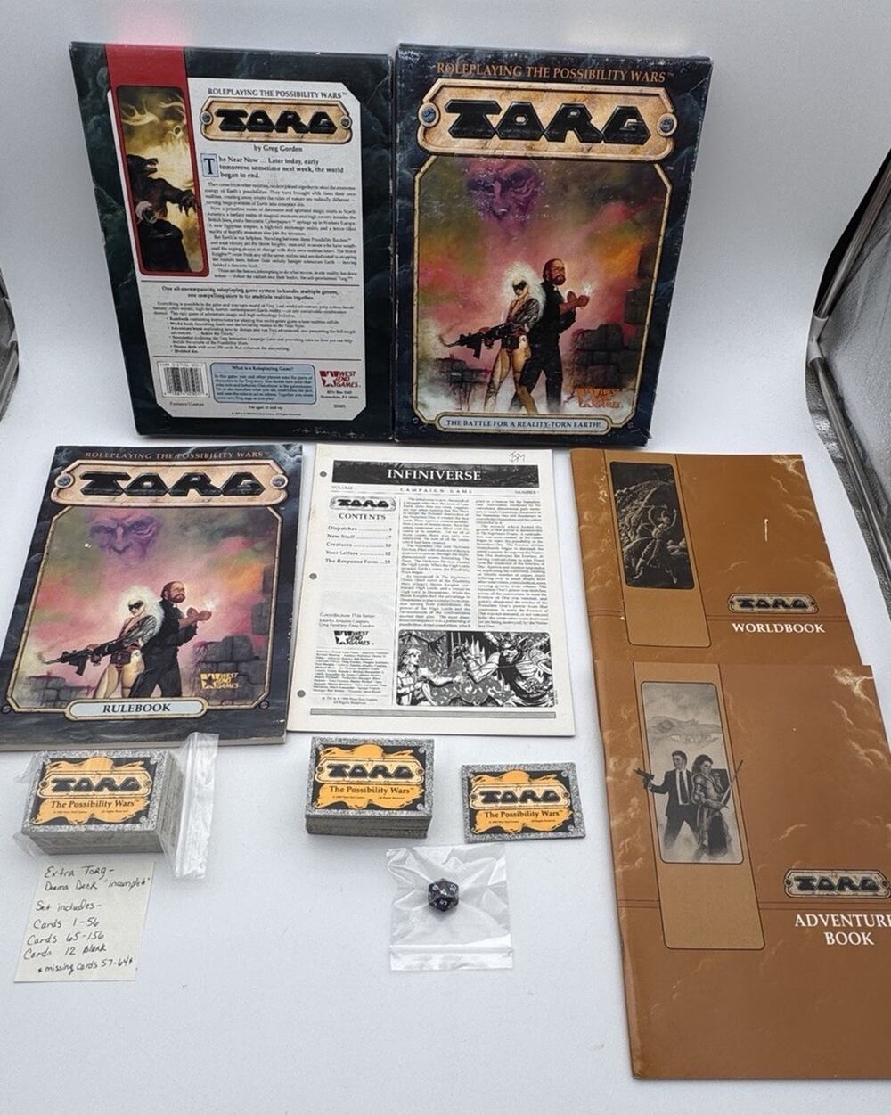 TORG West End Games BoxSet RPG Possibility Wars 1990 20501 Complete +Bonus Cards